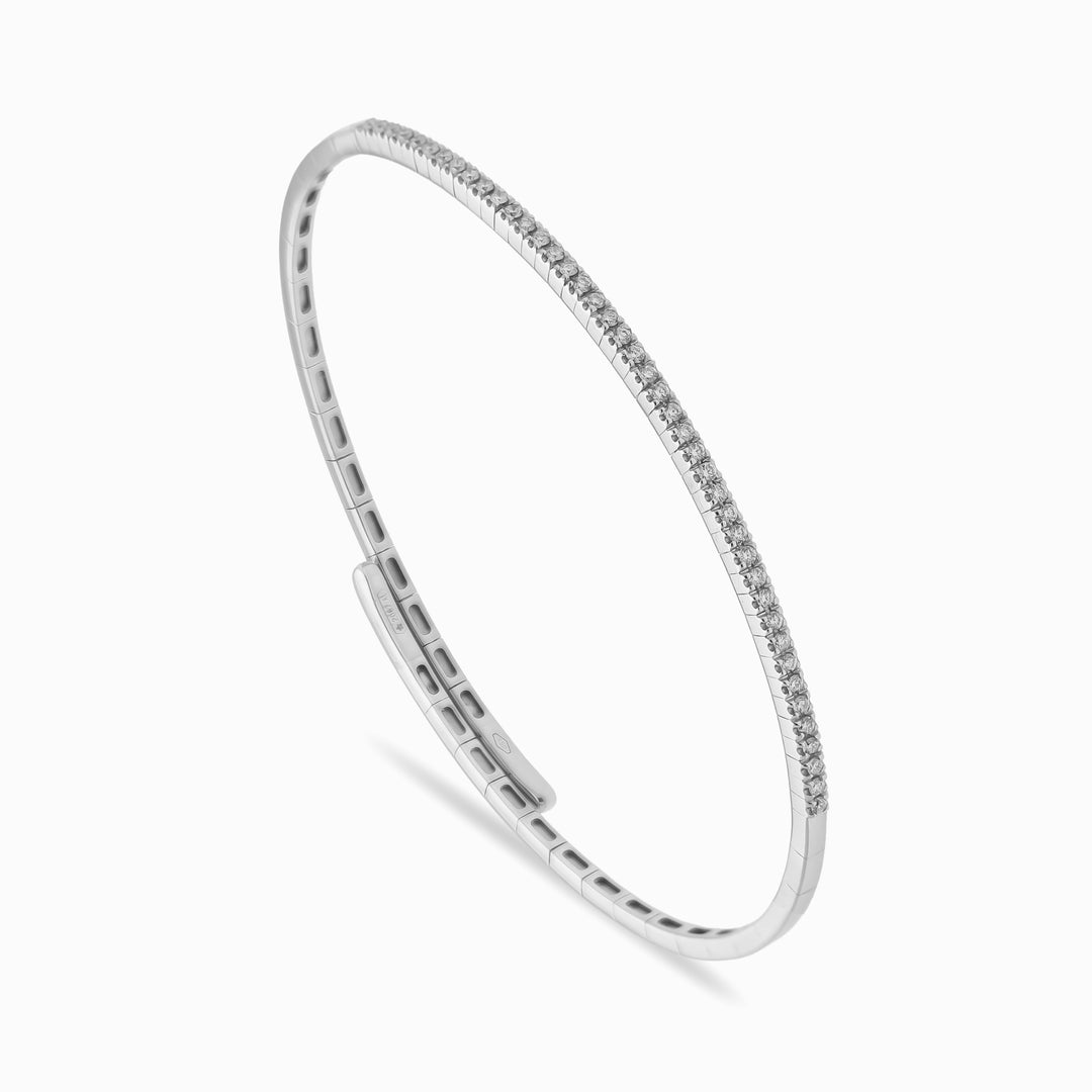 Slim Diamond Bracelet in 18K White Gold