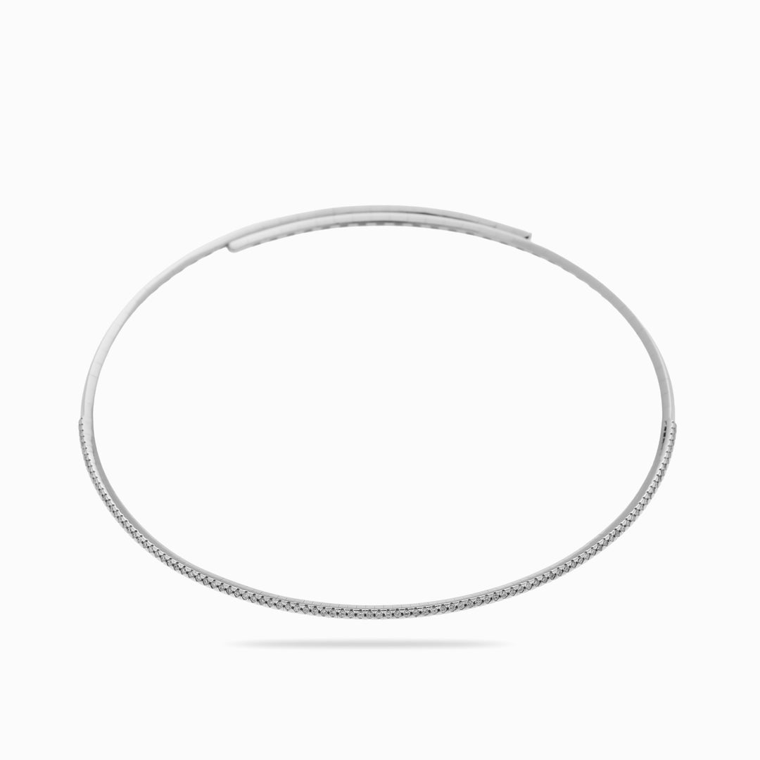 Slim Diamond Bracelet in 18K White Gold